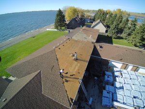 Aerial of new roof installation