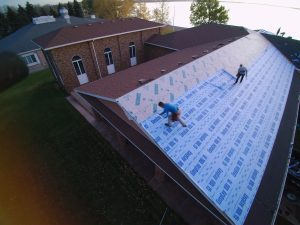 New roof being installed on house in Watertown, SD